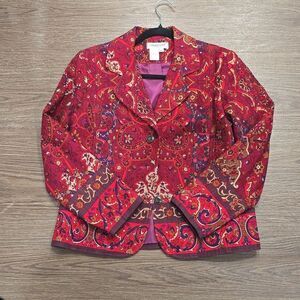 Coldwater creek tapestry jacket size small petite.